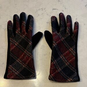 Plaid Wool Blend Gloves